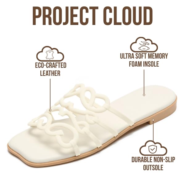 Lisa | Sandalias de Eco-Cuero 100% | Memory Foam | Ligeras | Antideslizantes