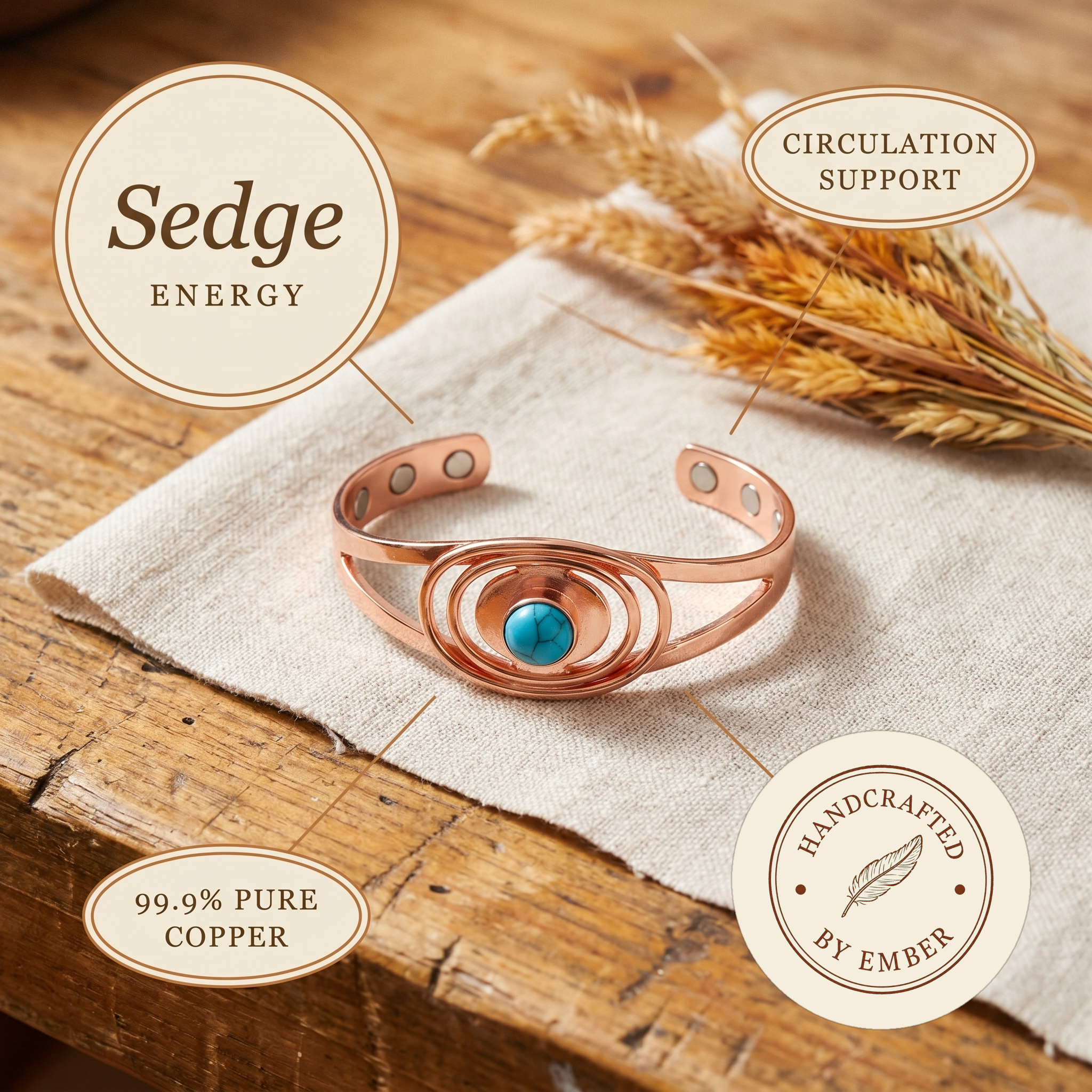 Pulsera de Cobre Ember's Sedge