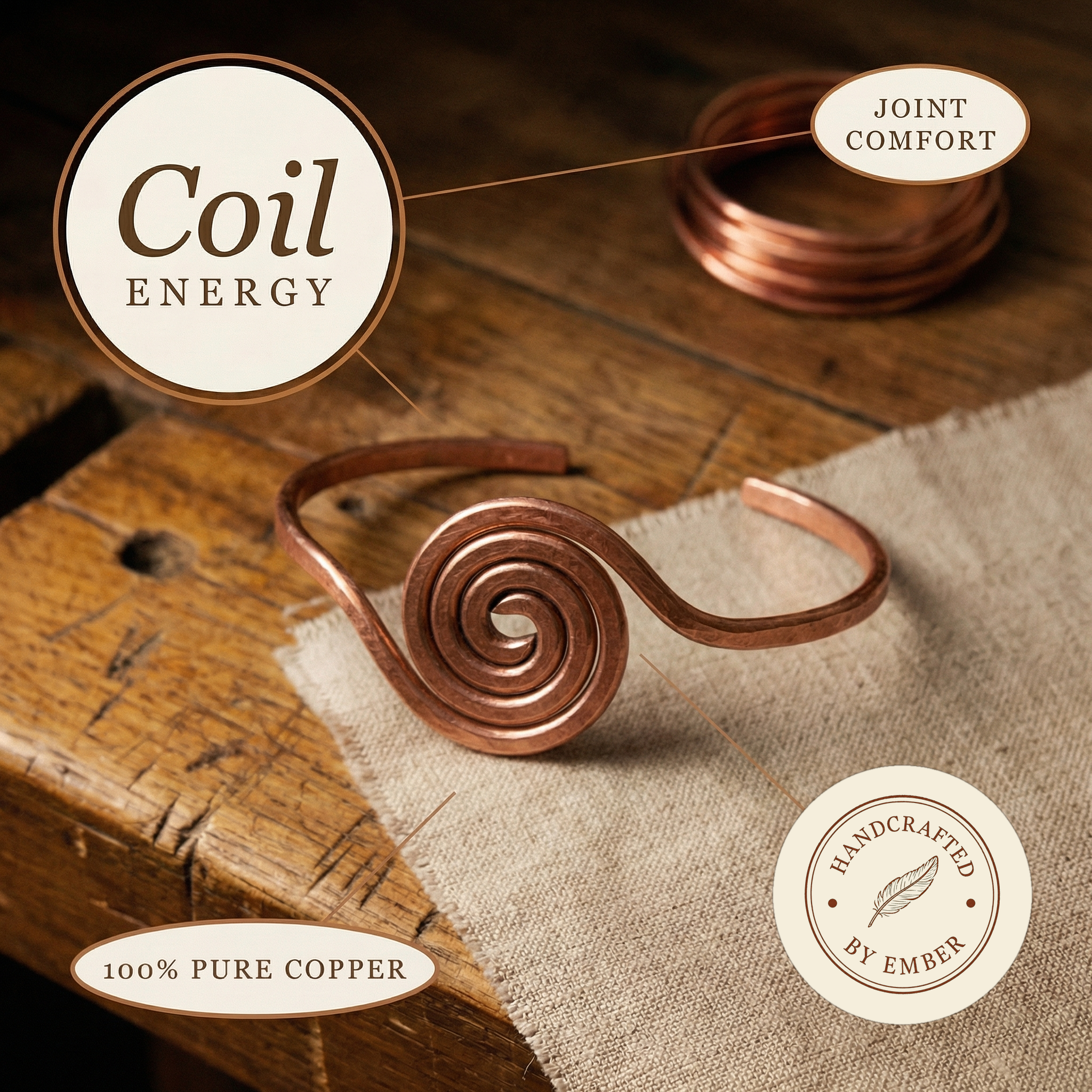 Tobillera de Cobre Ember's Coil