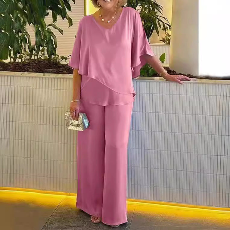 Martha - Conjunto Cómodo con Pantalones Anchos