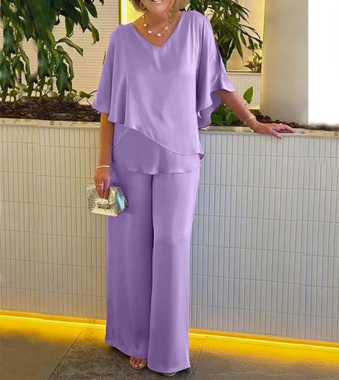Martha - Conjunto Cómodo con Pantalones Anchos