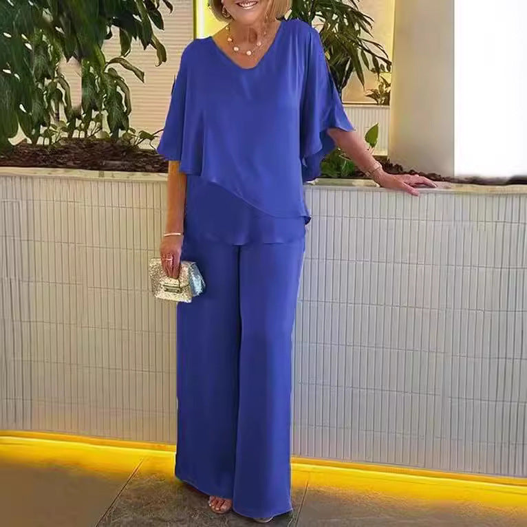 Martha - Conjunto Cómodo con Pantalones Anchos