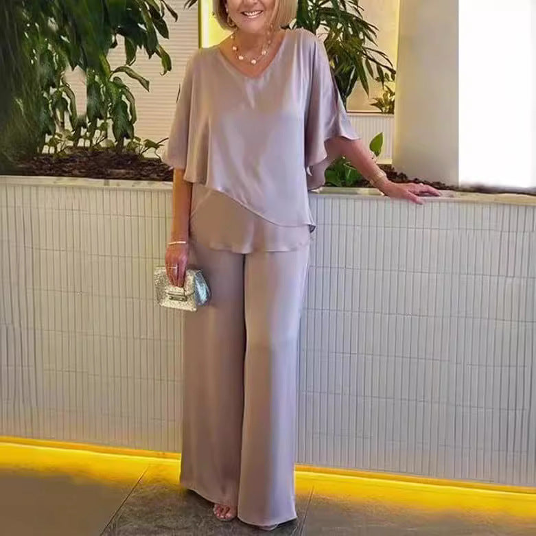 Martha - Conjunto Cómodo con Pantalones Anchos