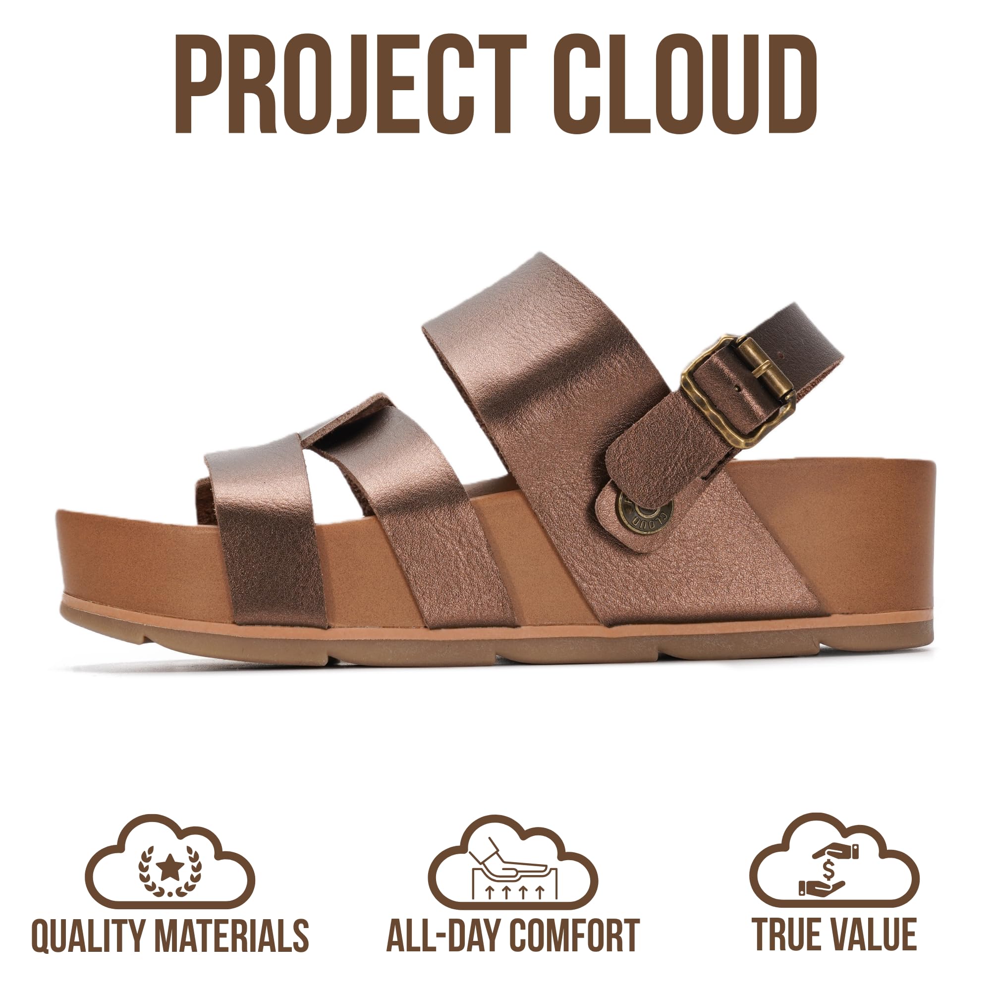 Proud | Sandalias de Plataforma Eco-Cuero | Ligeras | Antideslizantes