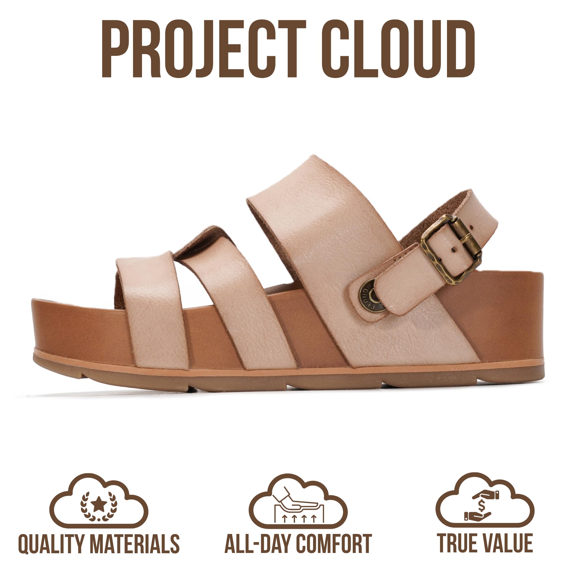 Proud | Sandalias de Plataforma Eco-Cuero | Ligeras | Antideslizantes