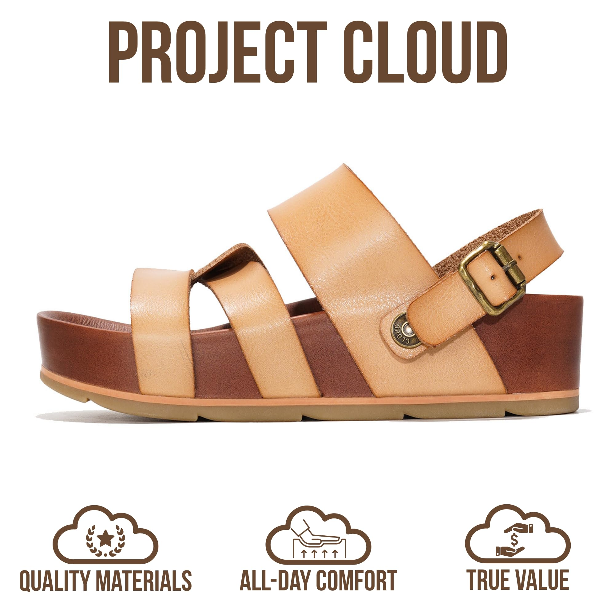 Proud | Sandalias de Plataforma Eco-Cuero | Ligeras | Antideslizantes