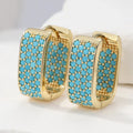 Aretes de Aro Dorados de Turquesa