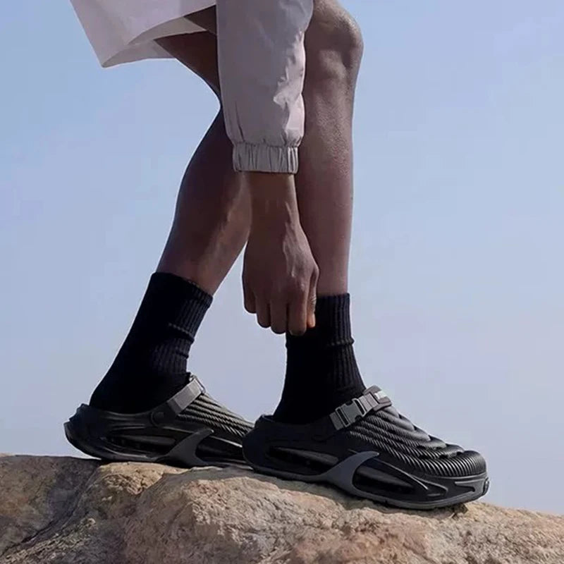 Zuecos deportivos de moda, antideslizantes y con suela suave de eva