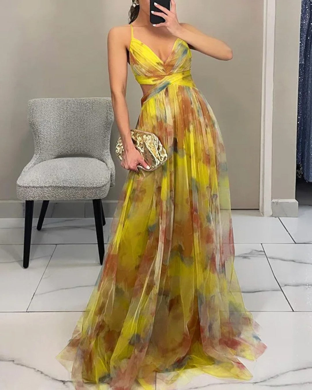 Giselle | Vestido Maxi Encantador con Estampado Floral