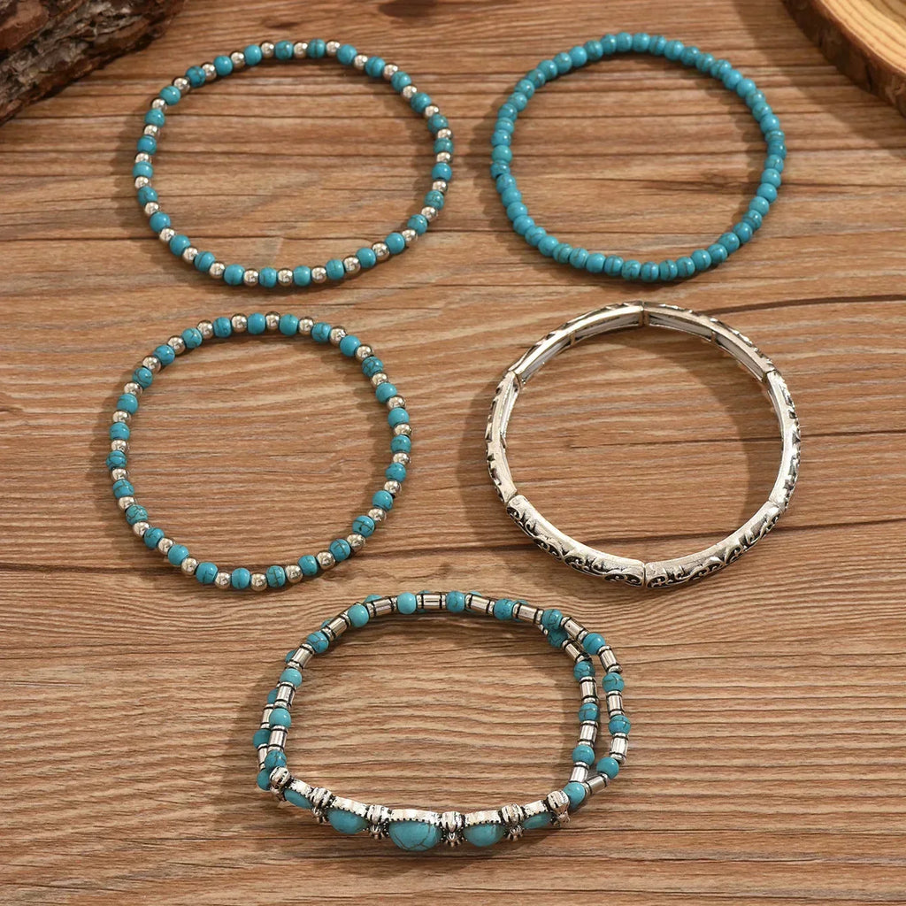 Set Premium de Pulseras de Cuentas de Turquesa