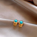 Aretes Atemporales de Turquesa y Cobre