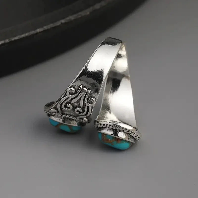 Anillo de Banda de Turquesa y Plata