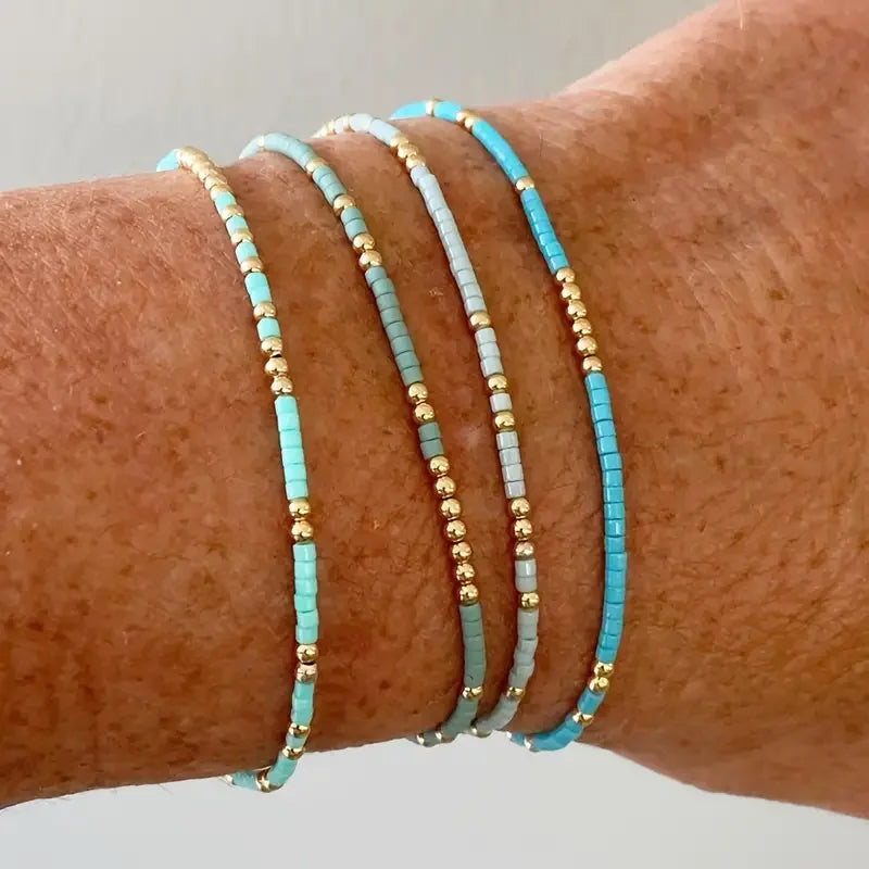 Set de Pulseras de Cuentas de Turquesa