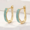 Aretes de Aro Clásicos de Turquesa