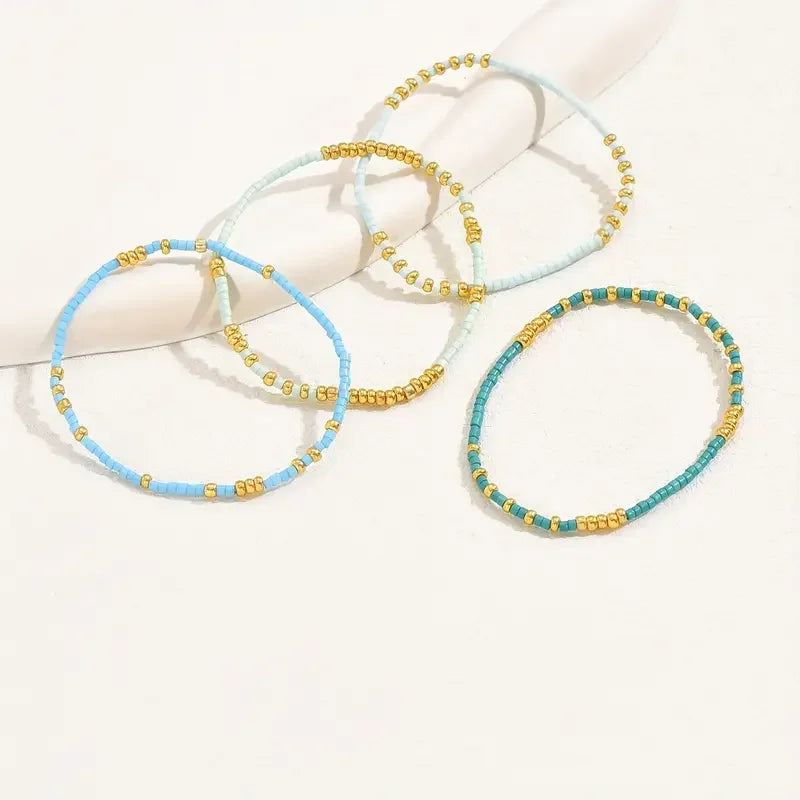 Set de Pulseras de Cuentas de Turquesa