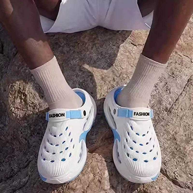 Zuecos deportivos de moda, antideslizantes y con suela suave de eva