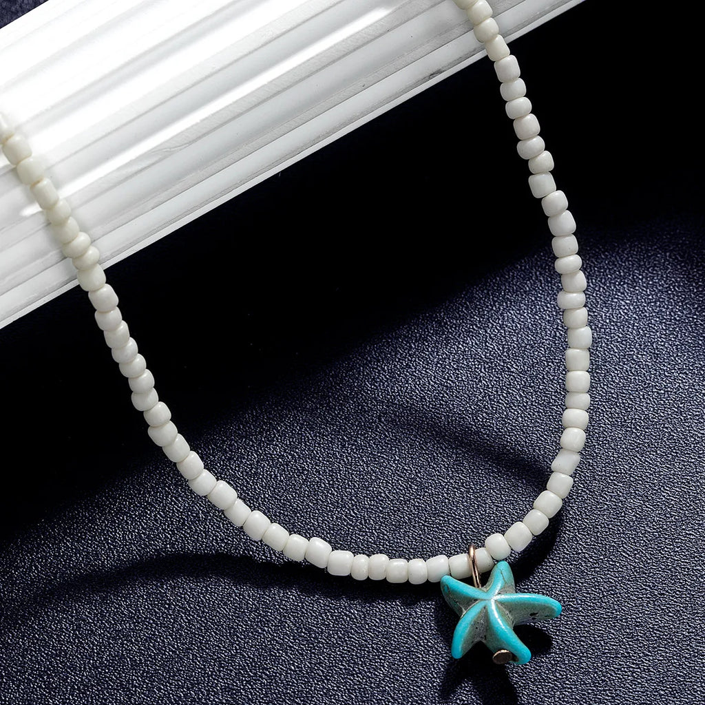 Collar de Estrella de Mar y Turquesa