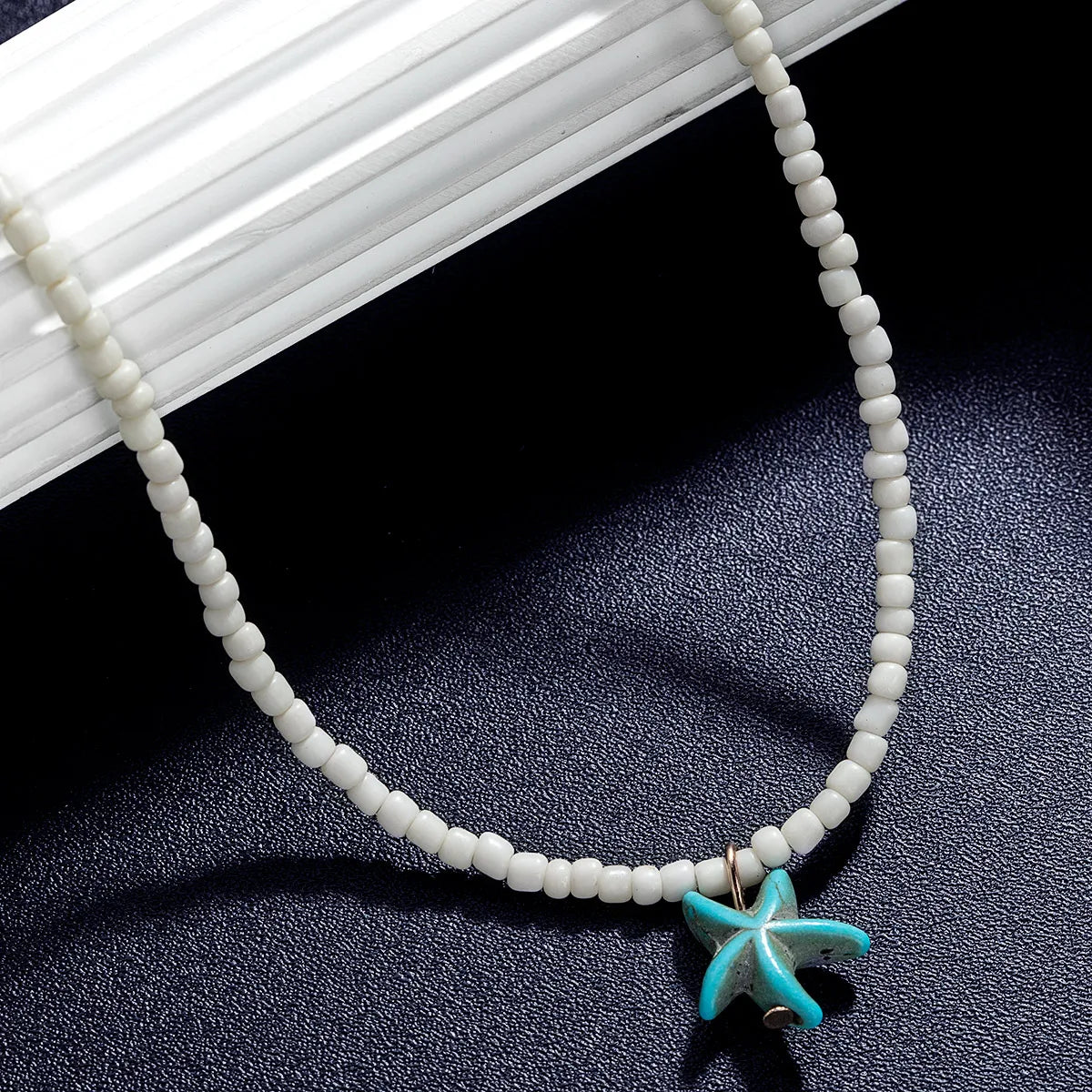 Collar de Estrella de Mar y Turquesa