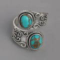 Anillo de Banda de Turquesa y Plata