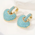 Aretes Elegantes de Corazón de Turquesa