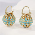 Aretes Dorados con Mandala de Turquesa