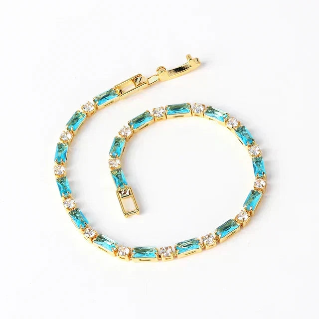 Pulsera Deslumbrante Dorada de Turquesa