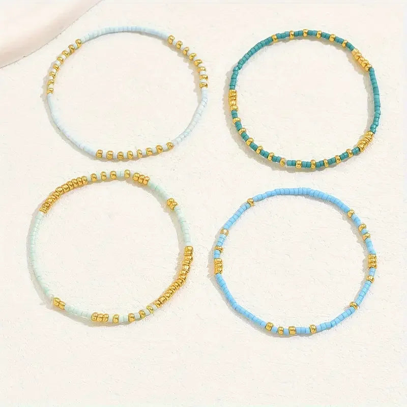 Set de Pulseras de Cuentas de Turquesa