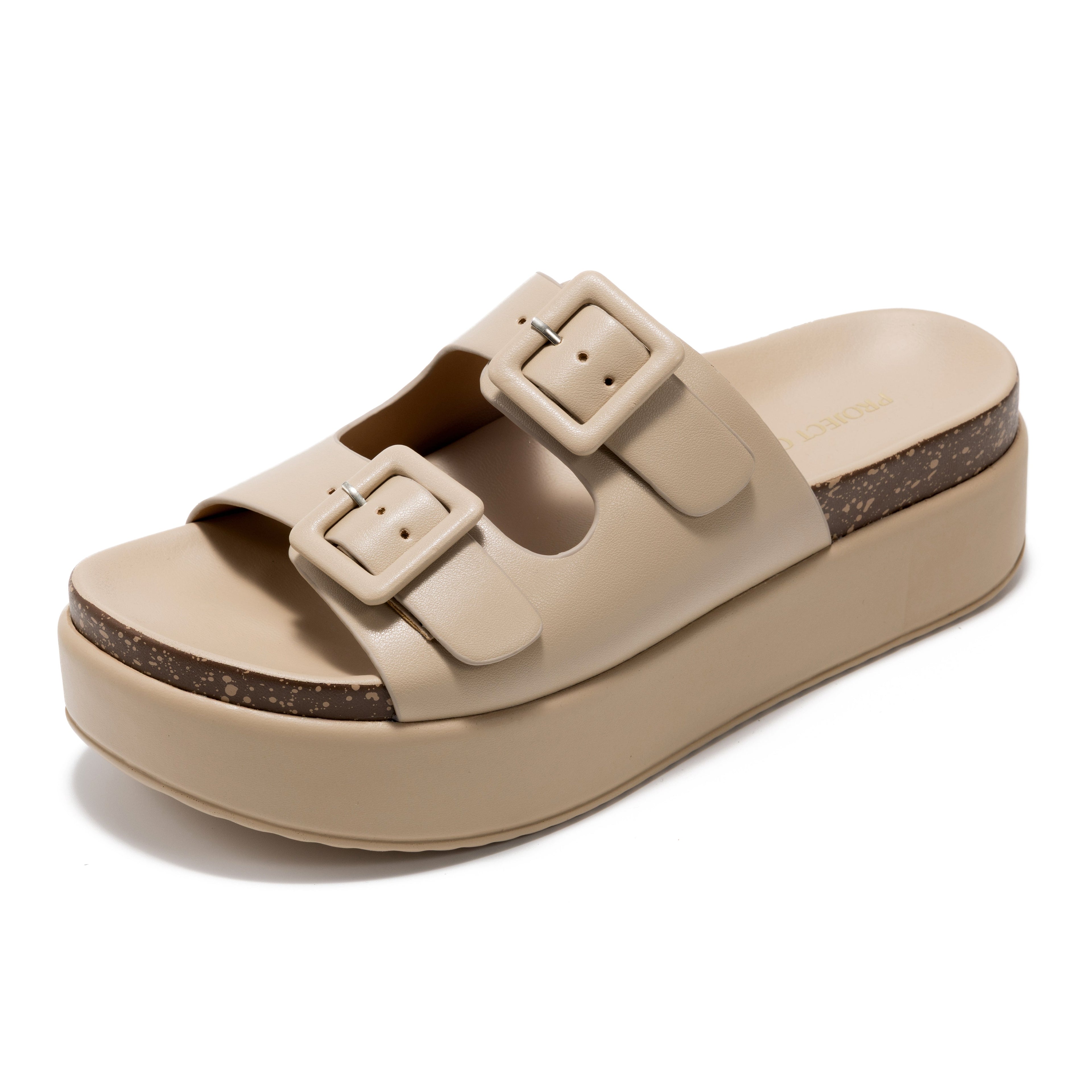 Softy | Sandalias de Plataforma con Cuña | Eco-Cuero | Memory Foam | Antideslizantes