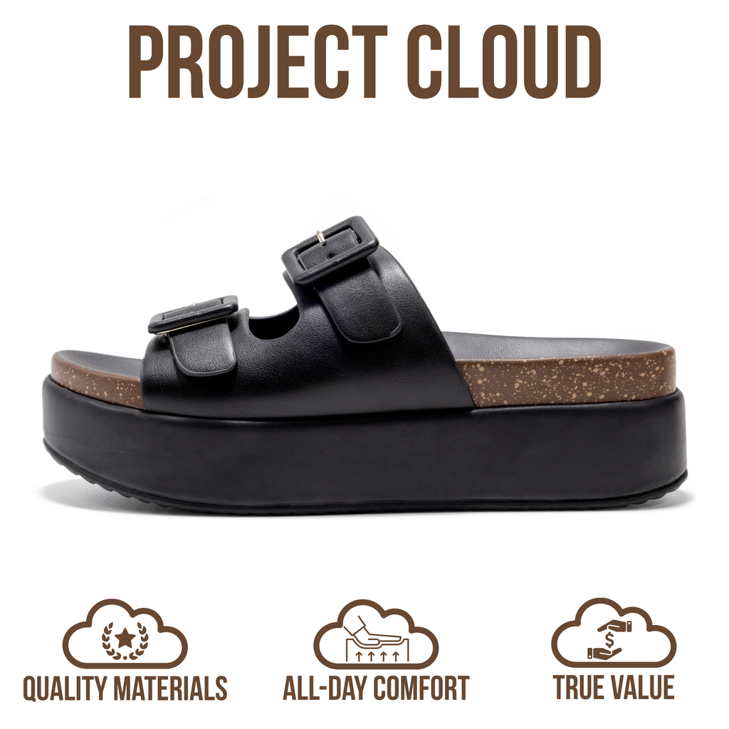 Softy | Sandalias de Plataforma con Cuña | Eco-Cuero | Memory Foam | Antideslizantes