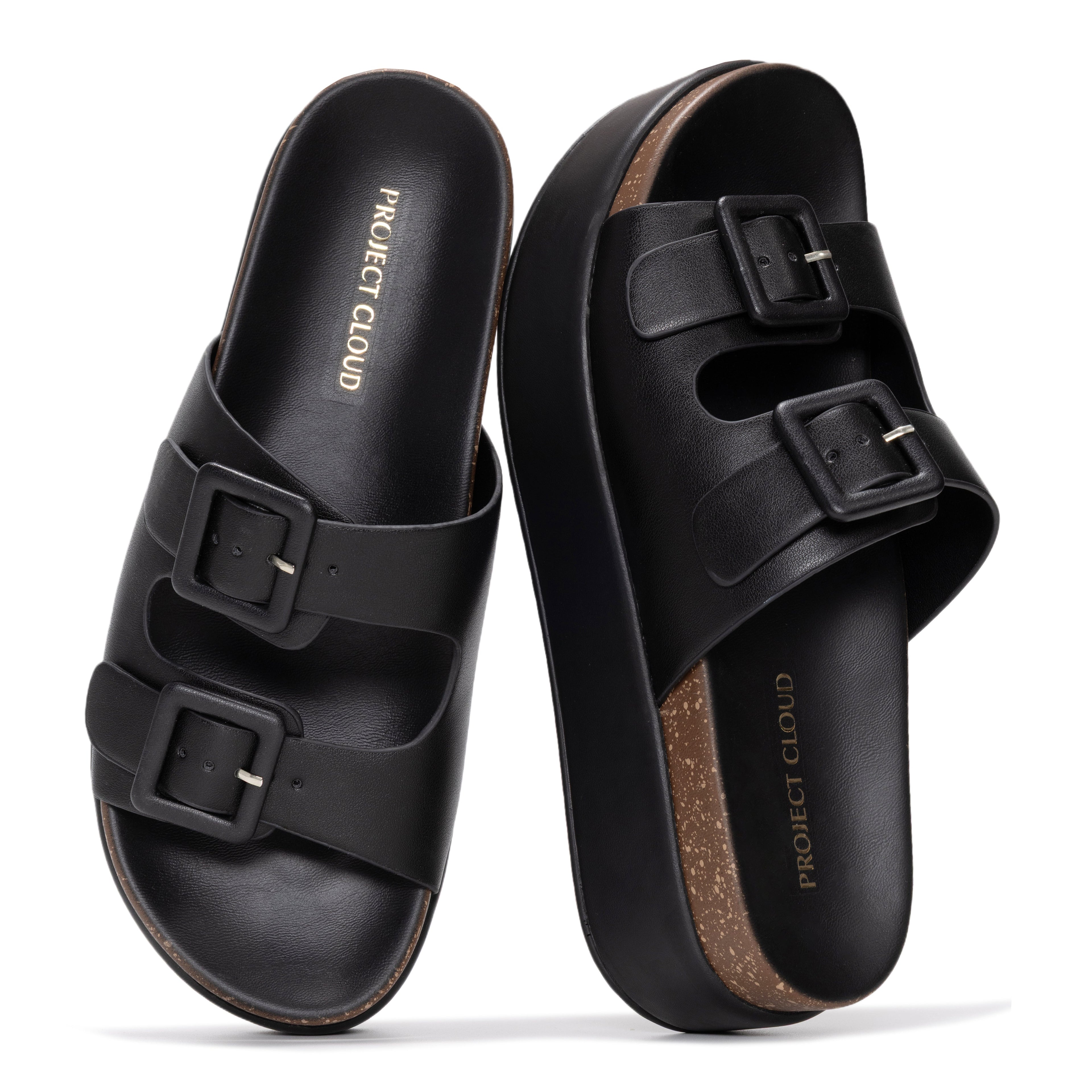 Softy | Sandalias de Plataforma con Cuña | Eco-Cuero | Memory Foam | Antideslizantes