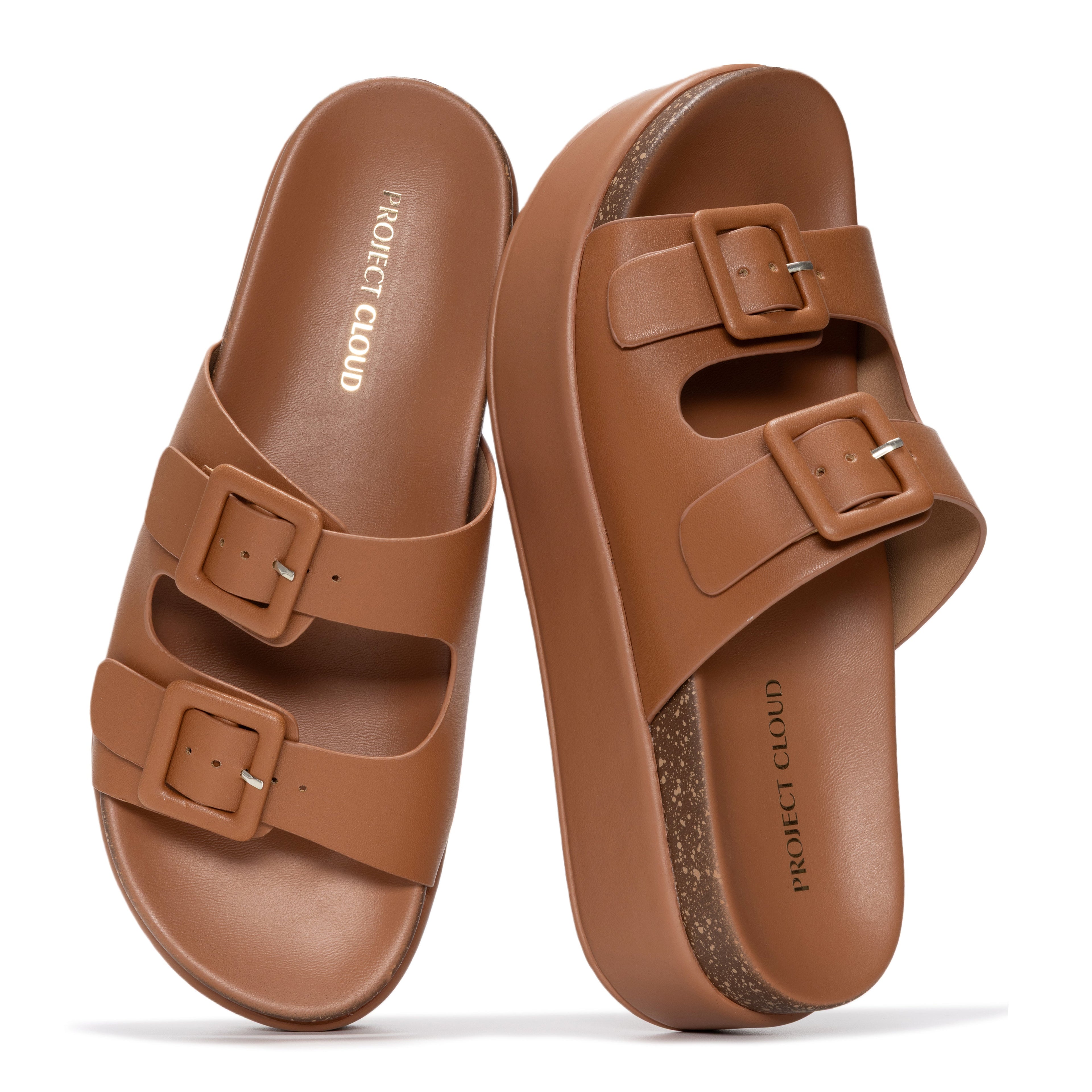 Softy | Sandalias de Plataforma con Cuña | Eco-Cuero | Memory Foam | Antideslizantes