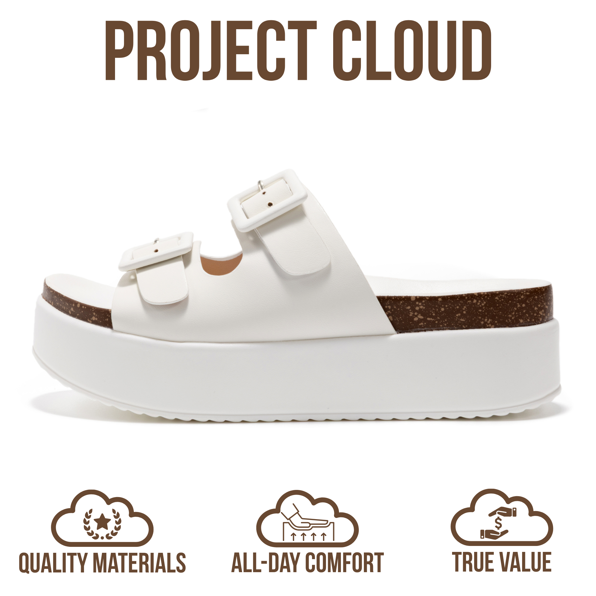 Softy | Sandalias de Plataforma con Cuña | Eco-Cuero | Memory Foam | Antideslizantes