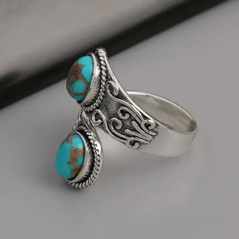 Anillo de Banda de Turquesa y Plata