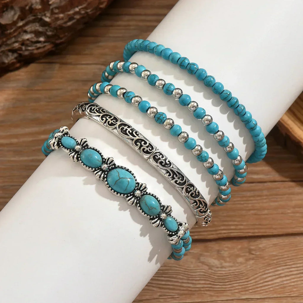 Set Premium de Pulseras de Cuentas de Turquesa