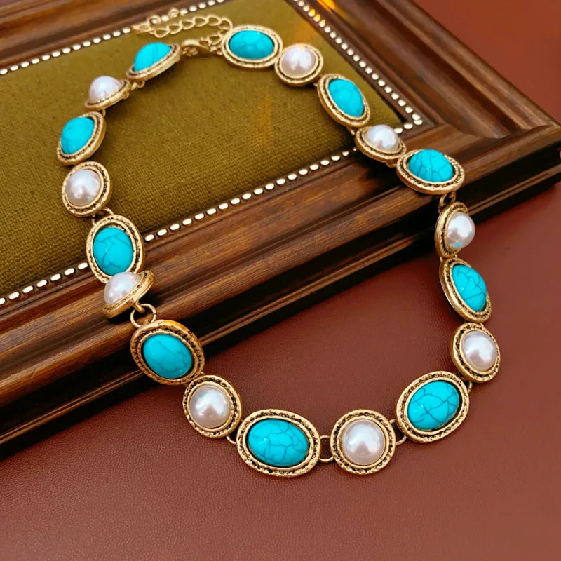 Set Antiguo de Turquesa y Perla