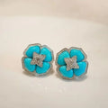 Aretes de Flor de Turquesa