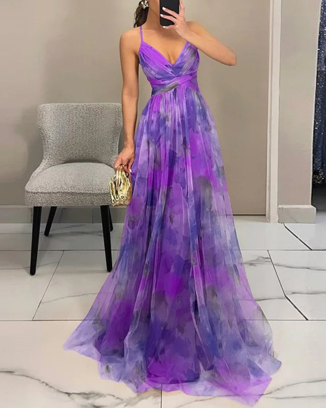 Giselle | Vestido Maxi Encantador con Estampado Floral