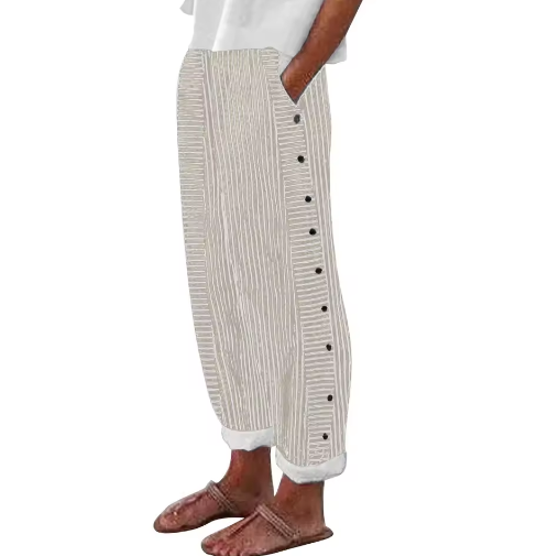 REA | PANTALONES CASUALES CÓMODOS A RAYAS