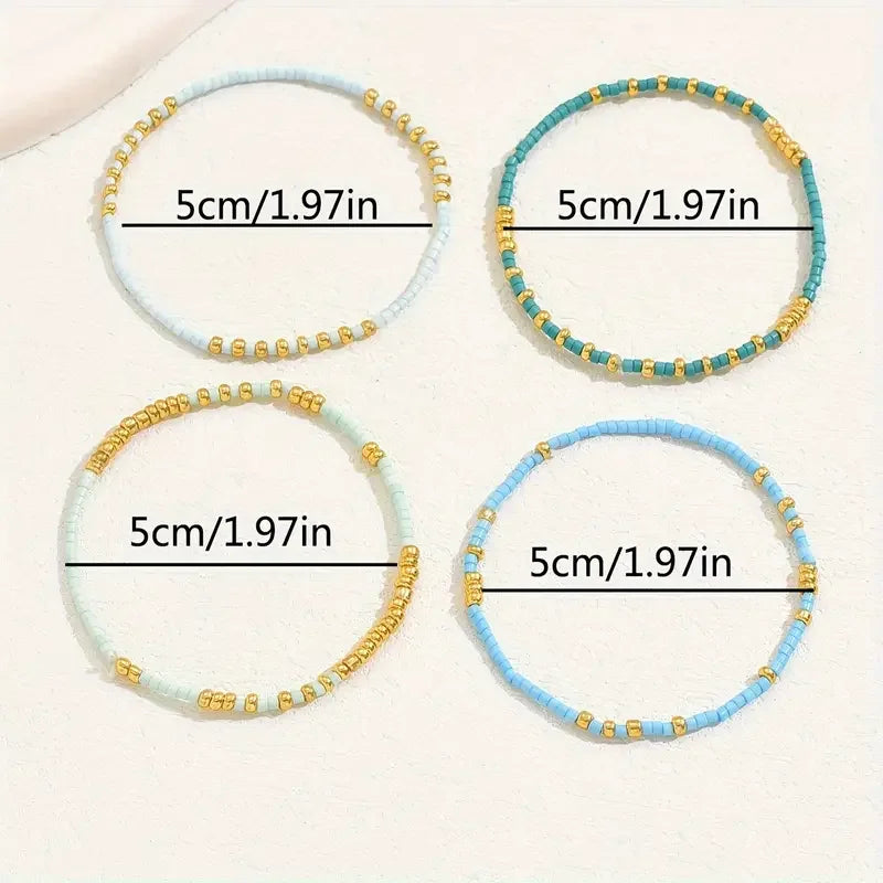 Set de Pulseras de Cuentas de Turquesa