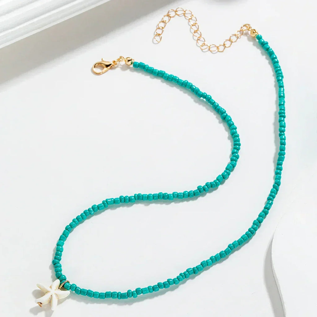 Collar de Estrella de Mar y Turquesa