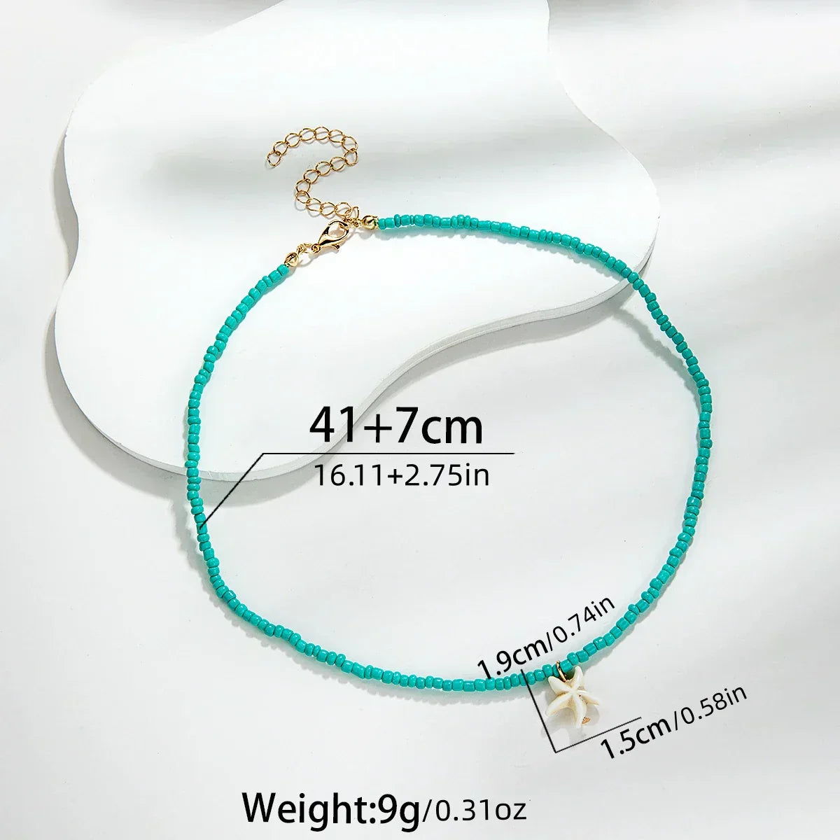 Collar de Estrella de Mar y Turquesa