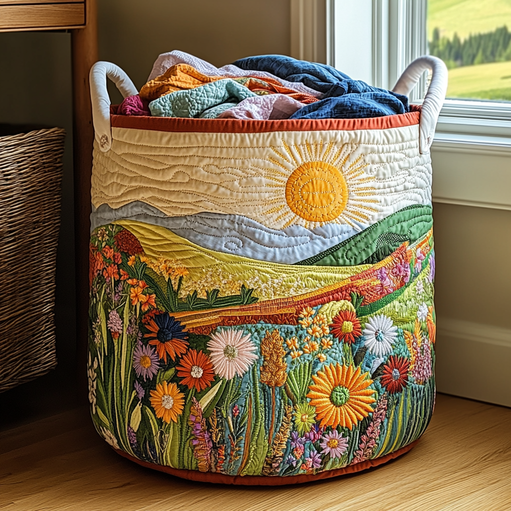 Pradera de Primavera | Cesto Artesanal de Ropa