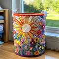 Floración de Girasol | Cesto Artesanal de Ropa