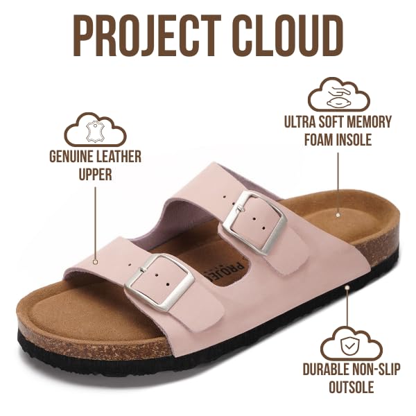 Venita | Sandalias de Cuero Genuino 100% | Memory Foam | Ligeras | Antideslizantes