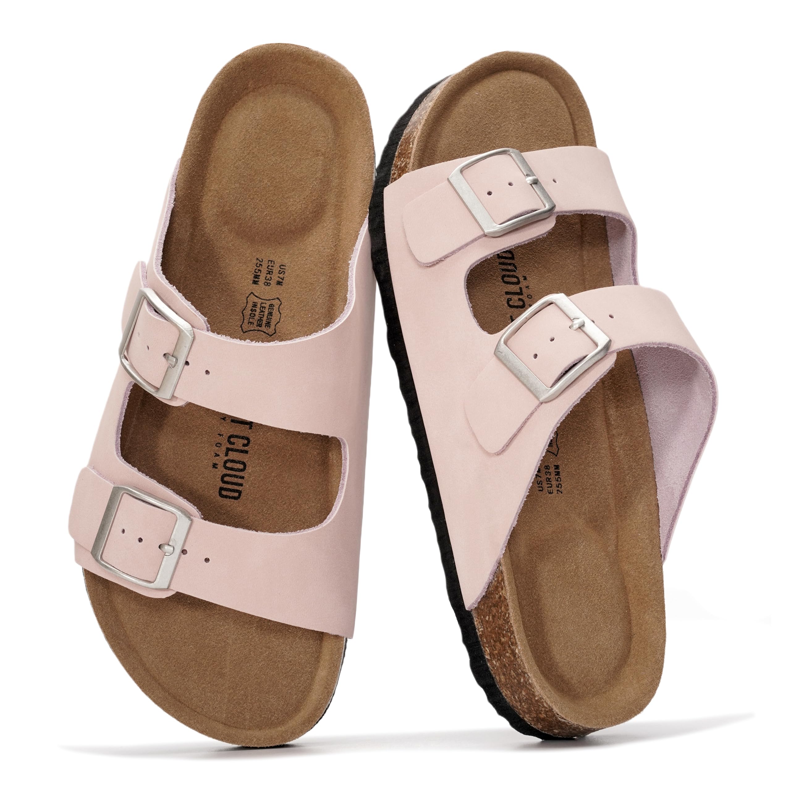 Venita | Sandalias de Cuero Genuino 100% | Memory Foam | Ligeras | Antideslizantes