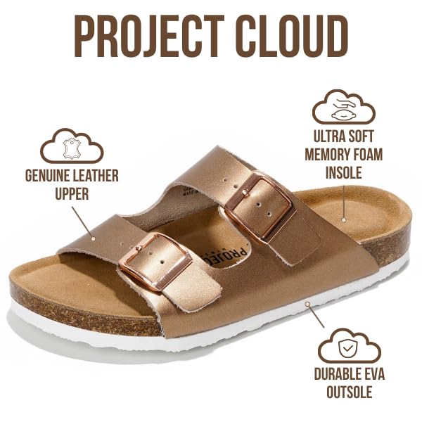 Venita | Sandalias de Cuero Genuino 100% | Memory Foam | Ligeras | Antideslizantes