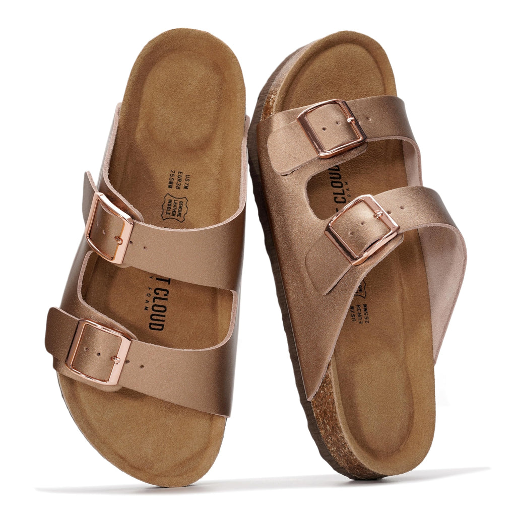 Venita | Sandalias de Cuero Genuino 100% | Memory Foam | Ligeras | Antideslizantes