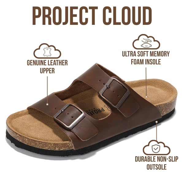 Venita | Sandalias de Cuero Genuino 100% | Memory Foam | Ligeras | Antideslizantes