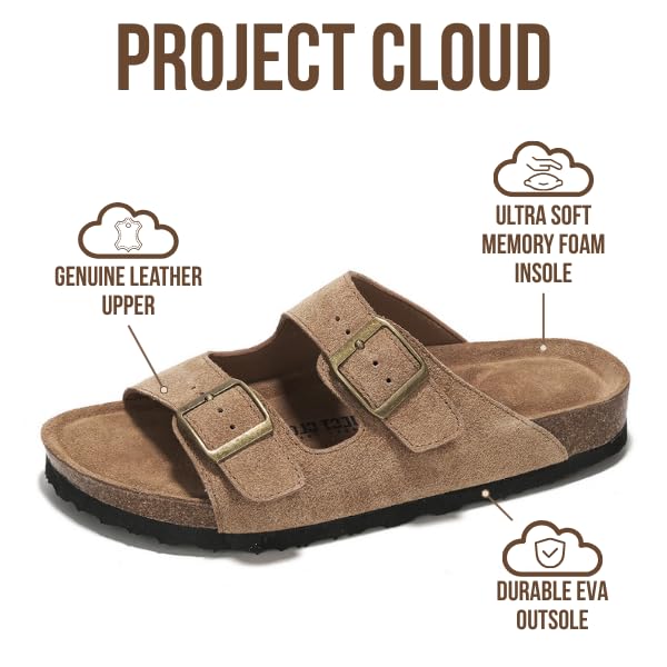 Venita | Sandalias de Cuero Genuino 100% | Memory Foam | Ligeras | Antideslizantes