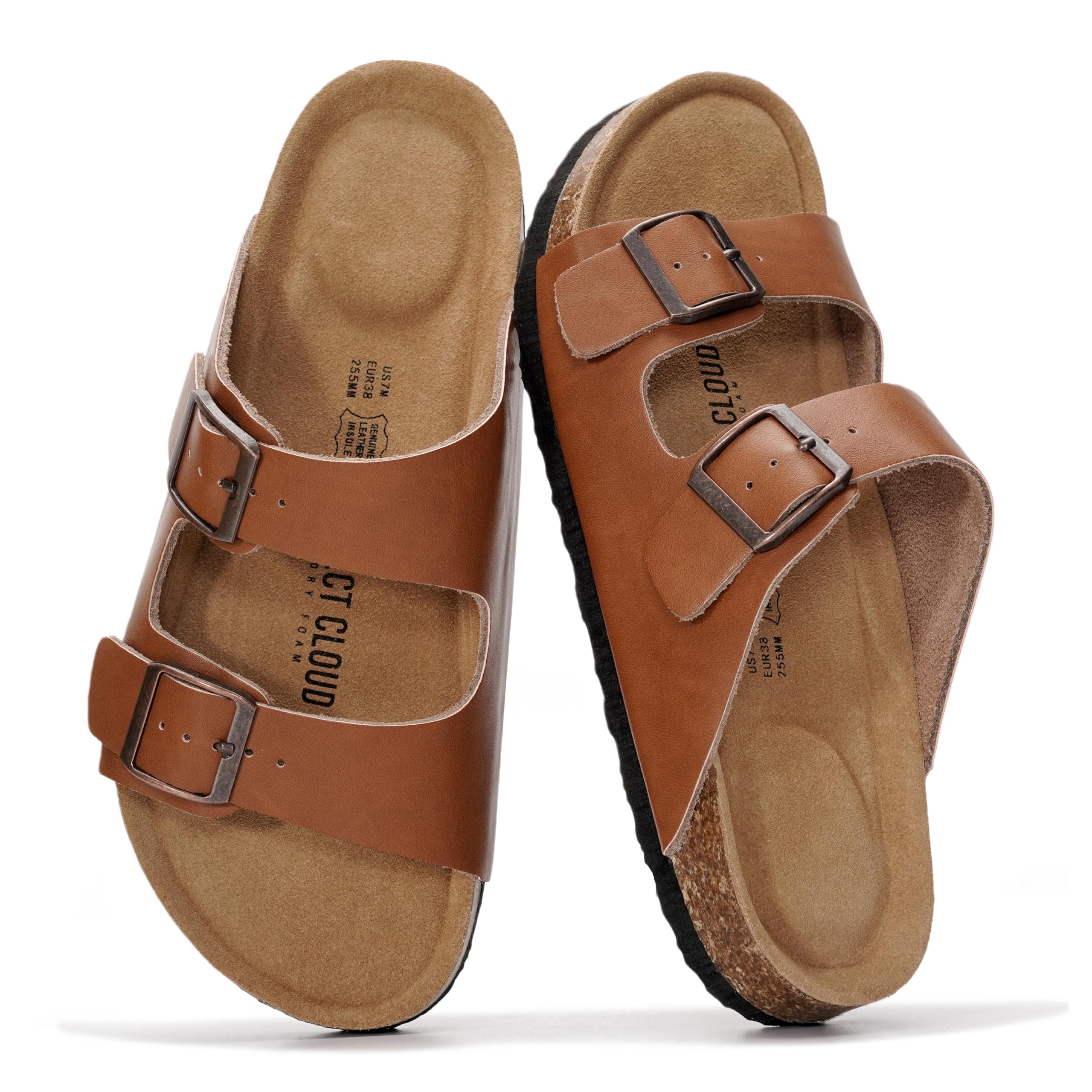 Venita | Sandalias de Cuero Genuino 100% | Memory Foam | Ligeras | Antideslizantes